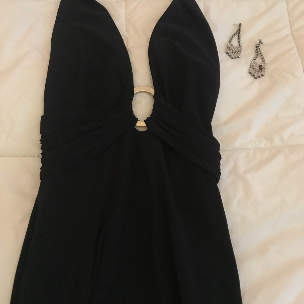 Cache Black Halter Dress Size 4
